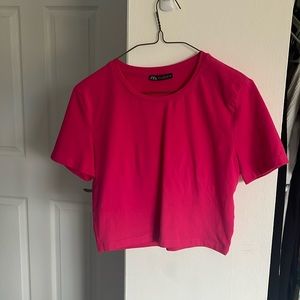 pink crop top on size M